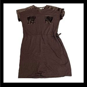 NWT Chico’s Brown Drawstring Dress Size 3 (XL)